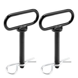 CZC AUTO 2 Pack Hitch Pin 5/8 x 4 Inch for Lawn Mower Trailer, Gate Pins for Simple One Handed Hook On & Off - Securely Hitch Lawn & Tow Behind Attachments, Black