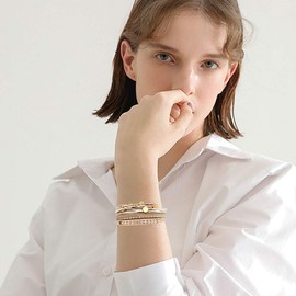 Wowanoo 3Pack Leather Cuff Bracelet Set Multilayer Wrap Bracelet Crystal Beaded Bracelet Magnetic Clasp Bracelet for Women Bead Black,FBA-WW-78brale-BeadBlack