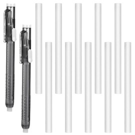 Sibba 12 Pcs Retractable Mechanical Eraser Set Pen Style Erasers Precise Eraser Pens White Pencil Refill Correction Products for Painting Writing Office Daily