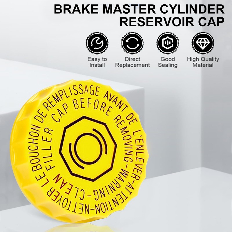YUEARN Brake Fluid Cap, Brake Master Cylinder Reservoir Cap Replacement