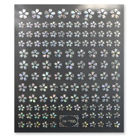 Nail Sticker Cherry Blossom Flower Flower [Silver Aurora] Silver Nail Sticker Spring New Adult Ceremony New Year Nail Art Self Nail Decoration [1 Sheet] NAS-052