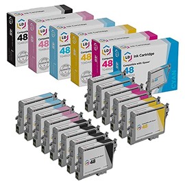 LD Remanufactured Ink Cartridge Replacements for Epson 48 (4 Black, 2 Cyan, 2 Magenta, 2 Yellow, 2 Light Cyan, 2 Light Magenta, 14-Pack)
