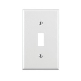 Leviton 88001-WMP 1-Gang Toggle Device Switch Wallplate, Standard Size, Thermoset, Device Mount, 10-Pack, White