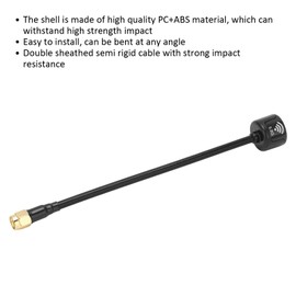 FPV Drone Antenna 5.8GHz 155mm 2.5 Dbi Antenna with Inner Hole RP‑SMA Micro RHCP Antenna for RC Drone FPV Quadcopeter Multicopter for Long Range Quadcopter Drone,RC FPV Machine(Black)