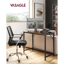 VASAGLE Computer Desk, Gaming Desk, Home Office Desk, for Small Spaces, 19.7 x 39.4 x 29.9 Inches, Industrial Style, Metal Frame, Rustic Brown and Black ULWD41X