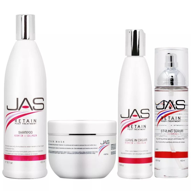 Jas Retain Shampoo + Mask 16oz + Leave in 8oz