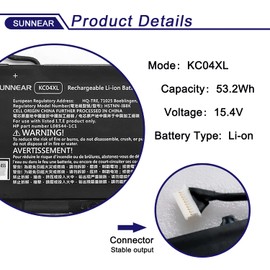 SUNNEAR L08496-855 KC04XL Laptop Battery for HP Envy X360 13-AG 13M-AQ 13-AR 13-AH 13-AQ 13-ah0051wm 13-ag0001la Series HSTNN-DB8P HSTNN-IB8K KC04053XL L08544-1C1 L08544-2B1 TPN-W133 TPN-W136