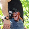 Premium Leather OWB Paddle Holster with Open Top Fits, Taurus