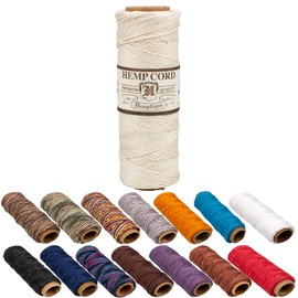 Craft County 100% Hemp Cord Spools – 205 ft (62.5m) Crafting Cord with a Polished Finish – Natural (0.5mm)