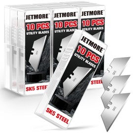 JETMORE 100 Pack Utility Knife Blades, SK5 Steel Box Cutter Blades, Standard Utility Blade Refills with Storage Box, Sharp Heavy Duty Razor Knife Blade Replacement for Box Cutter, Drywall