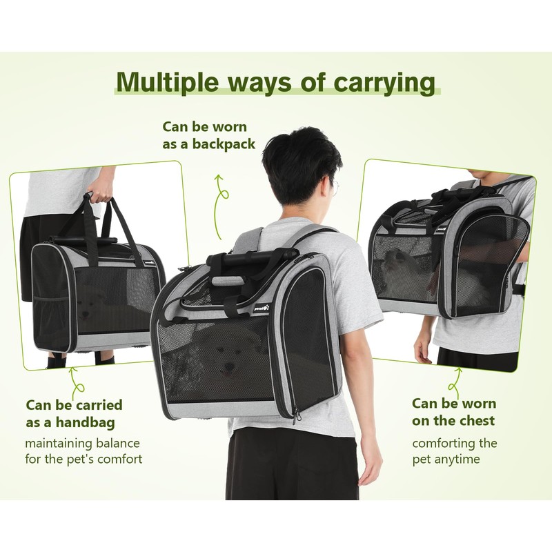 Pecute Cat Backpack with Widened Interior Space, Upgraded Dog Backpack