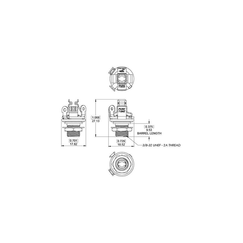 Pure Tone Multi-Contact 1/4″ Output Jack Gold