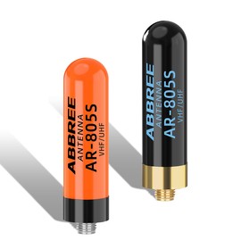 ABBREE Ham Radio Antenna Dual Band VHF/UHF 144/430Mhz 1.96inch Mini Short AR-805S SMA- Female Long Range Stubby Antenna for BAOFENG UV-5R Mini 5RM BF-F8HP PRO UV32 DM32 GM21 Accessories,2Pack