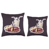 JCray Fancy Date Night Steak with Shake Throw Pillow, 16x16,