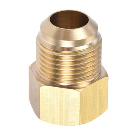 Recogwood Brass Pipe Fitting, 5/8 SAE Male Thread, 1/2 SAE Female Straight Coupling Adapter, Brass Pipe Adapter Connector for Air Conditioning and Cooling (Pack of 2)