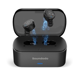 Soundodo Wireless Earbuds for TV Listening Watching, 2025 New TWS Wireless Earbuds for TV with Transmitter Set, Plug and Play,Compatible with TVs with Optical, AUX, RCA, 60ft Remote