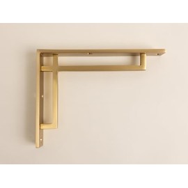 Satin Brass Art Deco Solid Brass Brackets | Brass Shelving Heavy Solid Cast Brass | Sold Individually