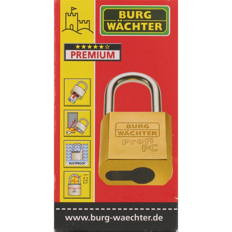 Burg-Guardian padlock carcass without brass cylinder, 1 piece, 116 pcs
