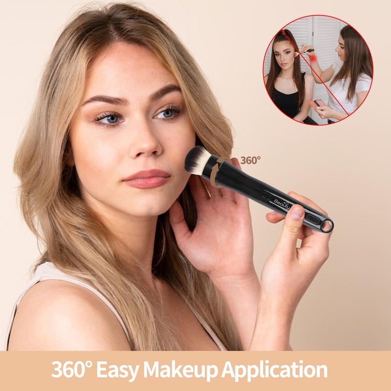 360° Electric Makeup Brush with 2 Replaceable Brush Heads, 2