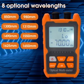Duogalia Fiber Optic Tester Portable Fiber Light Power Meter FC/SC/ST Universal Interface -70~+6dBm Built-in 2mW Visual Fault Locator (OPM&VFL) with 1pc FC to LC Adapter