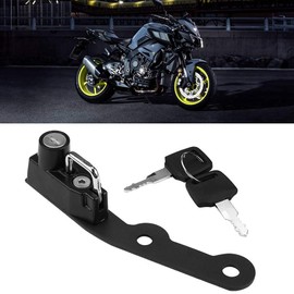 KIMISS Motorcycle Helmet Lock, Motorcycle Alloy Mount Hook Keys Locking Set Anti-Theft Helmet Security Lock for MT-09 FZ-09 FJ-09 XSR900