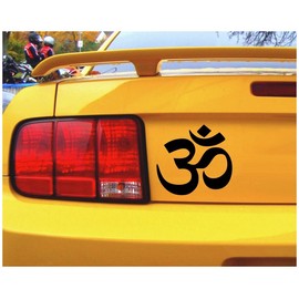 Samunshi® Om Sticker for Car / Motorcycle in 10 Sizes and 25 Colours (10 x 9.3 cm Black)
