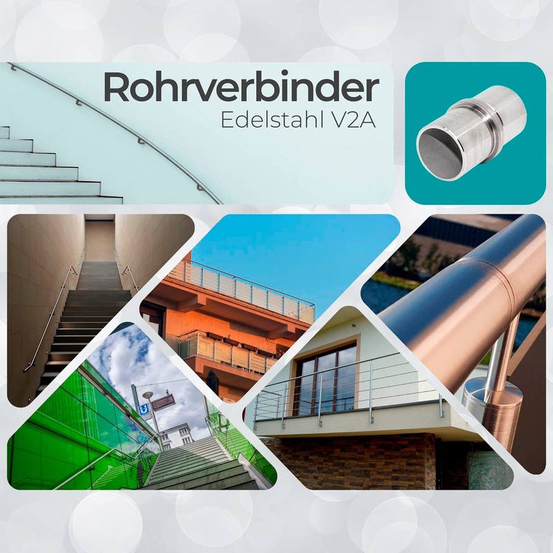 PRIOstahl Pipe Connector Connection Sleeve Connector Plug Fitting Connection Sleeve