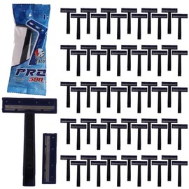 PRO 500 (60 Pack) Individually Hygienic Wrapped Twin Blades Disposable Razors,Unisex