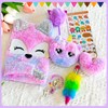 Seyaom Girls Diary with Lock and Key,Cute Plush Kids Secret