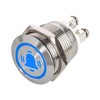 LED Push Button with Bell Symbol, Installation Diameter 19 mm