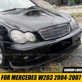 ZTT Front Bumper Lip Side Skirt For Mercedes W203 C320 C230 C240 C280 Carbon Style