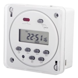 Weasch Timer Switch, CN101A, AC 220-240V 16Amp, Digital LCD Power Programmable Timer Time Relay Switch, Supports 28 Scheduled Times Daily or Weekly, with Waterproof Cover (1)