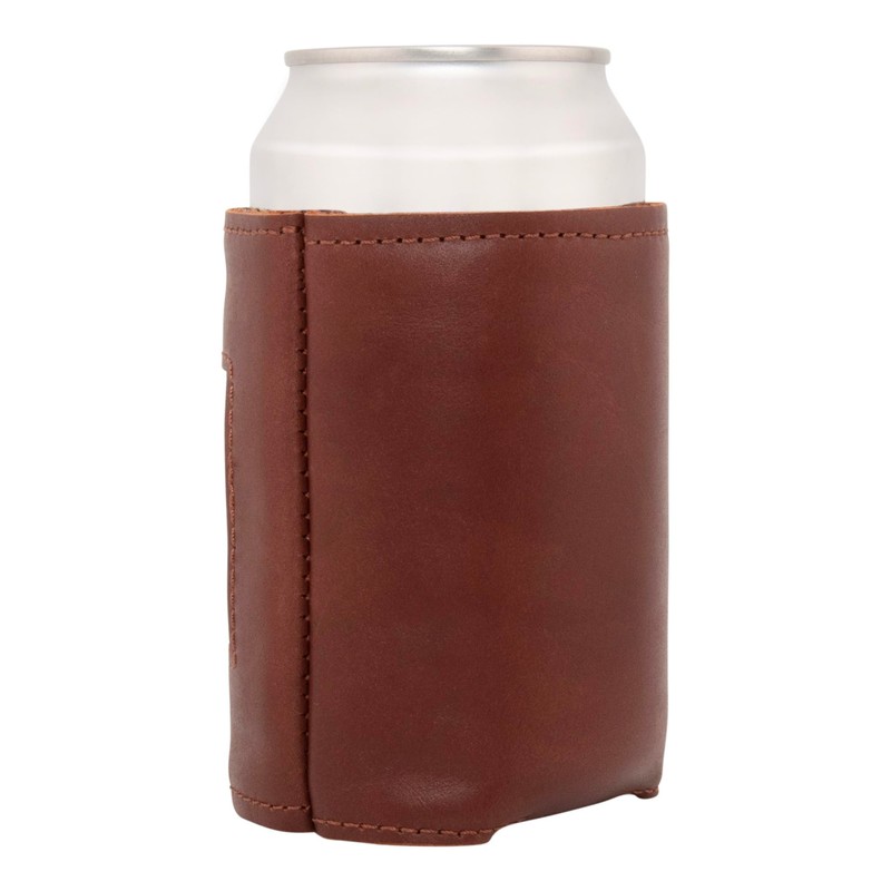 Full Grain Leather Needlepoint Can Coolers (Golden Retriever)