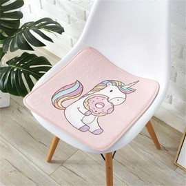champracer Square Seat Cushion for Children, Washable Soft Seat Cushion, Comfort Chair Cushion as Chair Cushion, Cute Unicorn, Animals, Plants Seat Pad (Unicorn E, 30 x 30 cm)
