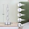 NUÜR Infinity Spiral LED Table Lamp Silver, Dimmable Metallic Bedside