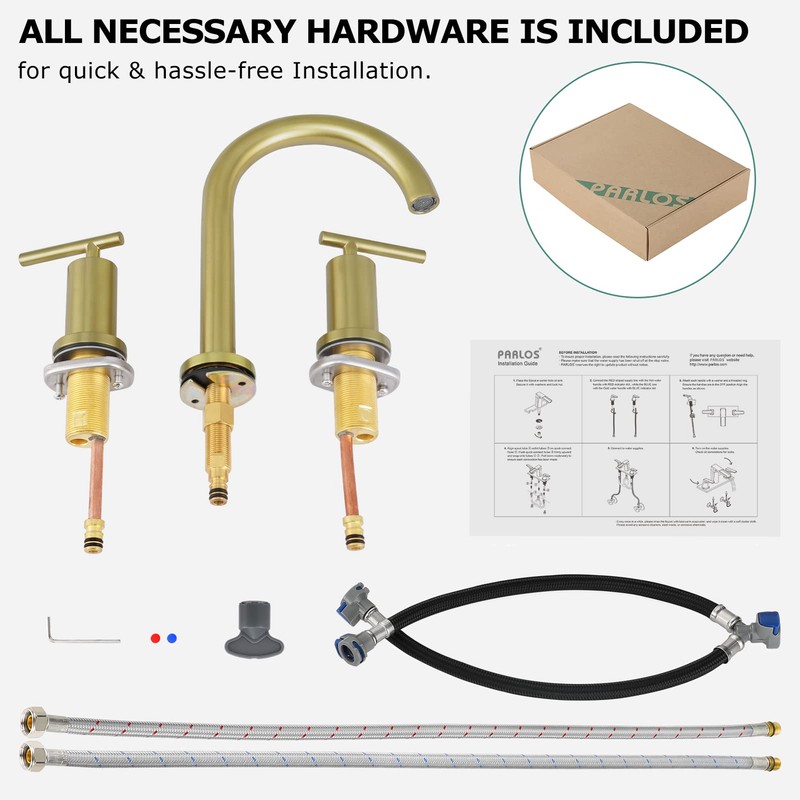 PARLOS 2-Handle Widespread 8 inch Bathroom Sink Faucet 3 Hole