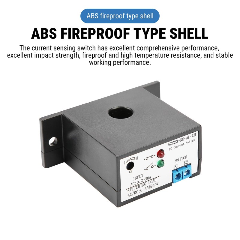 TICFOX SZC23-NO AL-CH Current Sensing Switch，Adjustable 0.2-30A AC Normally Open