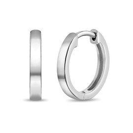 925 Sterling Silver Classic Plain Small Hoop Children Earrings For Preteens and Teenage Girls 11mm - Simple & Timeless Jewelry Suitable For Kids With Sensitive Ears