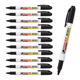 CROWN WB505 Drywipe Pens Bullet Tip - Pen Style Markers - Pack Of 12 - Dry Erase Ink - Black - 2mm Line