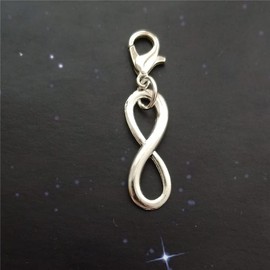 WYGUYO 3pcs Infinity Clip on Charm, 8 Symbol Zipper Pull, Punk Planner Charm, Connector Charms Jewelry Making Accessories