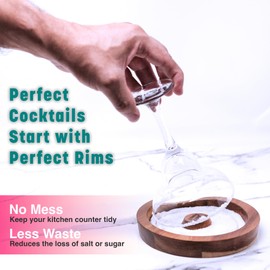 Mixolab Glass Rimmer for Cocktails, Tajin Rimmer for Bloody Mary & Michelada, Margarita Salt Rimmer, Fits Glasses up to 5.5", Sugar Rimming Tray, Home Bar Accessories
