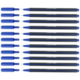 D.RECT D408 Fineliner Pens, Suitable for Everyday Use, Writing and School Supplies, Fine Line Width Approx. 0.4 mm, for School, Office and Home, Pack of 12, Blue
