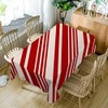 Moslion Red and Cream Stripes Tablecloth 60x84 Inch Christmas Traditional