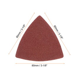 HARFINGTON 60pcs Triangular Hook & Loop Sandpapers 100 Grits 3-1/8" Aluminum Oxide Sanding Pads Random Orbital Mouse Detail Sander Papers Oscillating Multi Tool Sheets