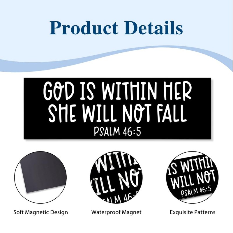 God is Within Her Car Bumper Magnet, Christian Magnets for
