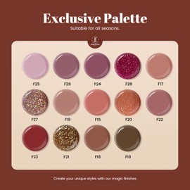 JEWHITENY 14 Colors Poly Nail Gel Kit All-in-one Kit Poly Nail Gel Kit with Nail Lamp Builder Nail Gel Nail Strengthen DIY at Home Beauty Gifts Matte and Glossy Top Coat