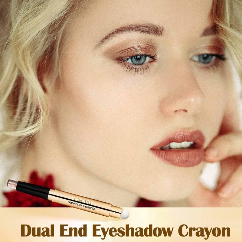 Prreal Eyeshadow Stick,Dual End Shimmer Eyeshadow Stick,Pearl Eyeshadow Pencil Crayon,Waterproof