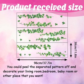 SUPERDANT Green Vines Wall Stickers Fallen Leaves Wall Decals Hanging Vine Wall Sticker Natural Green Plants Art Murals Vinyl Wallpaper for Living Room Bedroom TV Background Wall Decor