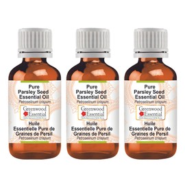 Greenwood Essential Natural Pure Peterli Seeds, Essential Oil (Petroselinum crispum), Naturally Pure Therapeutic Quality, Steam Distilled (Pack of Three), 100 ml x 3 (10 oz)