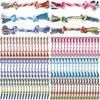 RoundFunny 100 Pieces Knot Rope Dog Toys Multi Color Puppy
